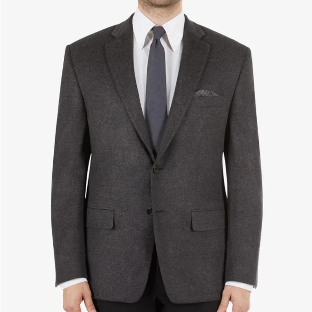 Lauren Ralph Lauren Men's‎ Blazer Lacrosse Grey 42Long Wool, Silk, Cashmere $450
